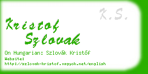 kristof szlovak business card